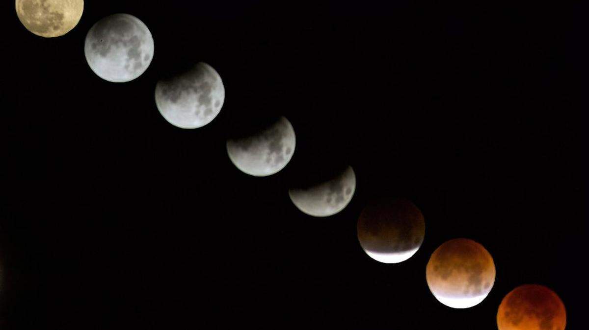 This image overlay of the phases of this morning's lunar eclipse, was captured using a Canon SL1 camera mounted on a tripod with a 6 second shutter, an aperture of F11, and an ISO between 200-800. A 75-300mm lens was used. To display the passage of time and the changing of the state of the moon, Gillespie, a UC Merced student, stayed up from 3:00am until approximately 6:00am, taking photos every 10-20min.