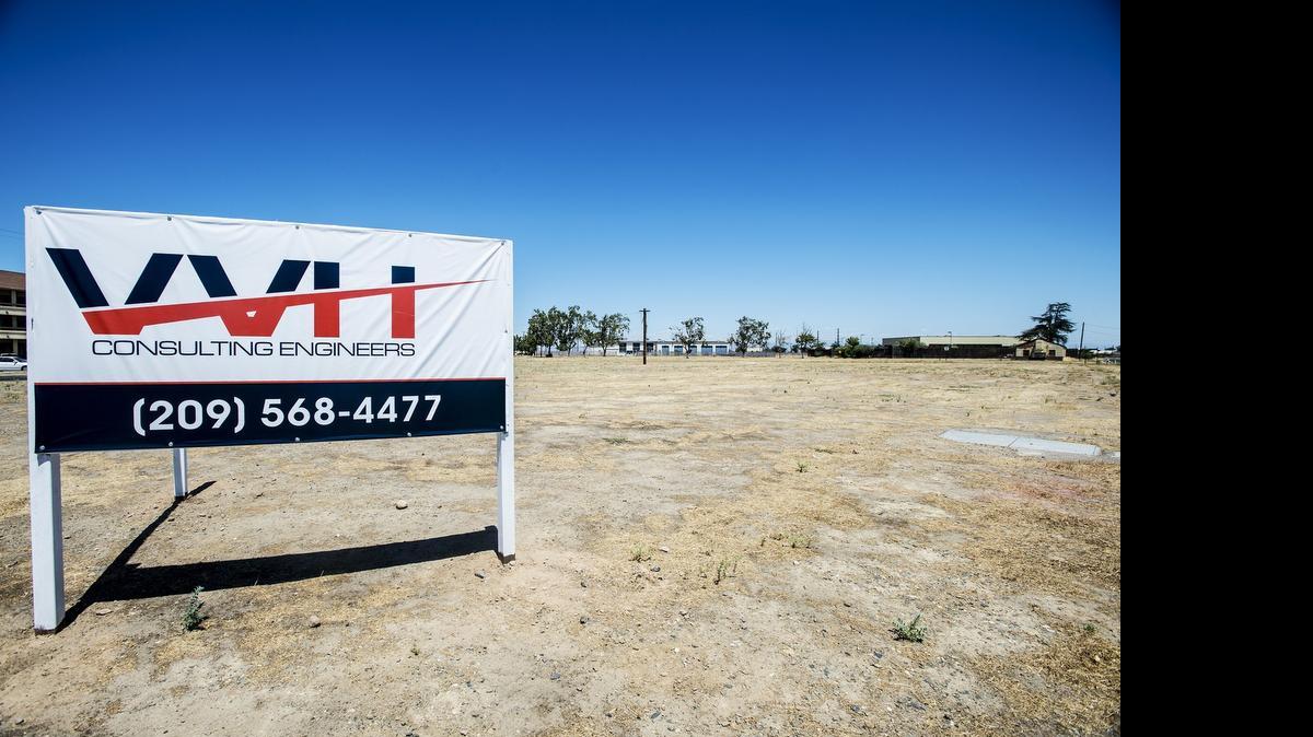 
This piece of land at the intersection of Spaceport Entry and Spacecraft Drive at Castle Commerce Center in Atwater has been leased. According to Mark Hendrickson, director of Community and Economic Development for Merced County, there are about 100 leases held by roughly 50 leaseholders at the former Air Force base.
