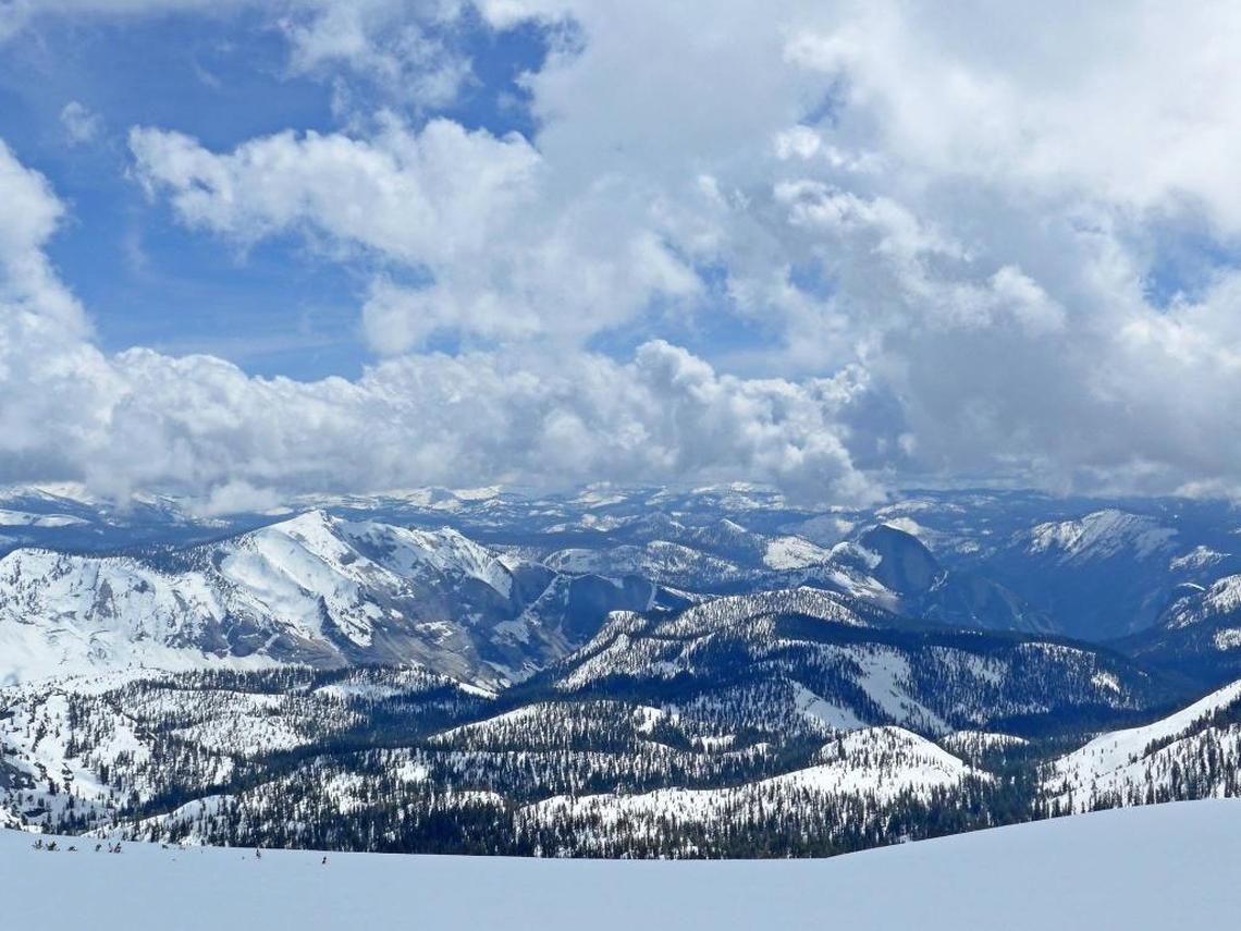 Record snowpack over Yosemite National Park as seen from Mt. Hoffman on April 23, 2017.