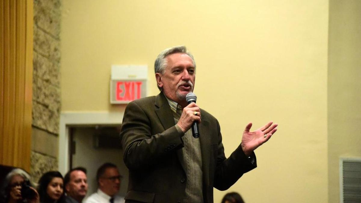 Merced County Superintendent of Schools Steve Tietjen addresses a full auditorium at the Parent Institute “Dream Big” Conference at Golden Valley High School on Saturday.