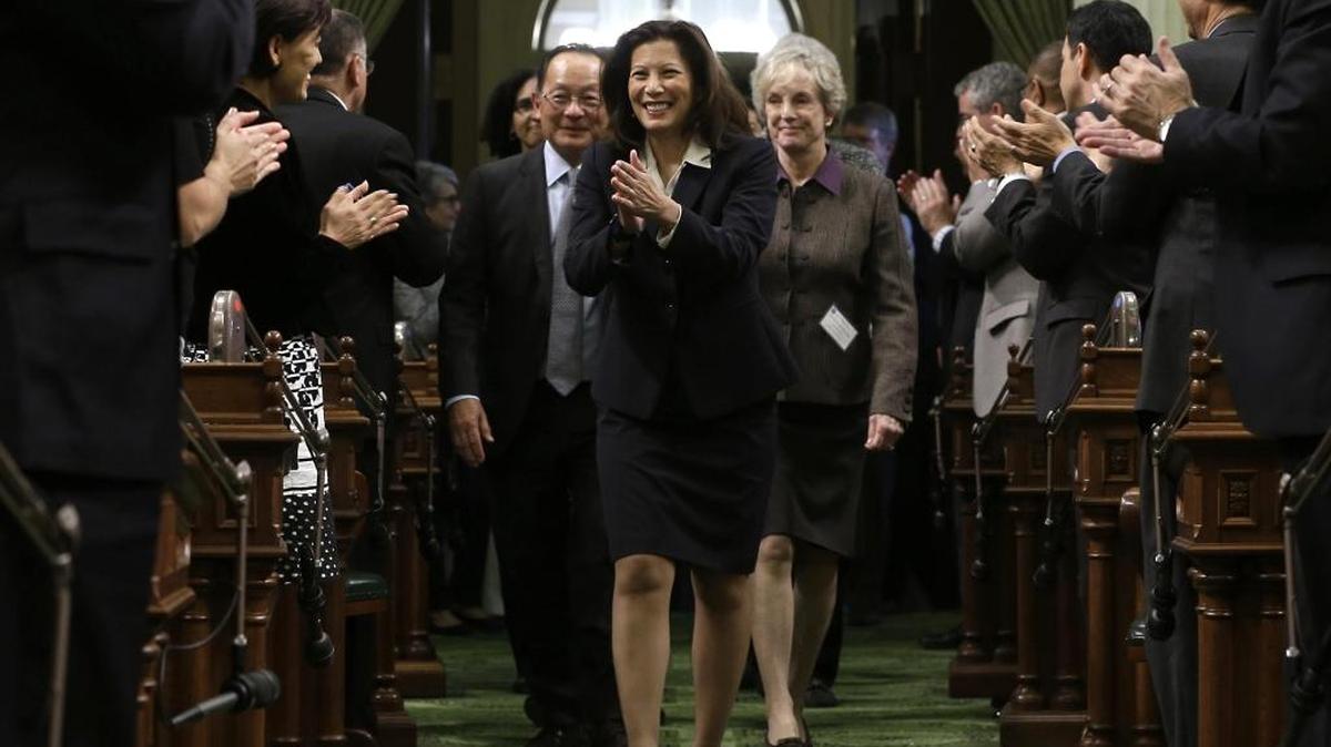 California Chief Justice Tani Cantil Sakauye, seen before a speech to the Legislature in 2015, has raised objections that are holding up legislation to overhaul the State Bar.