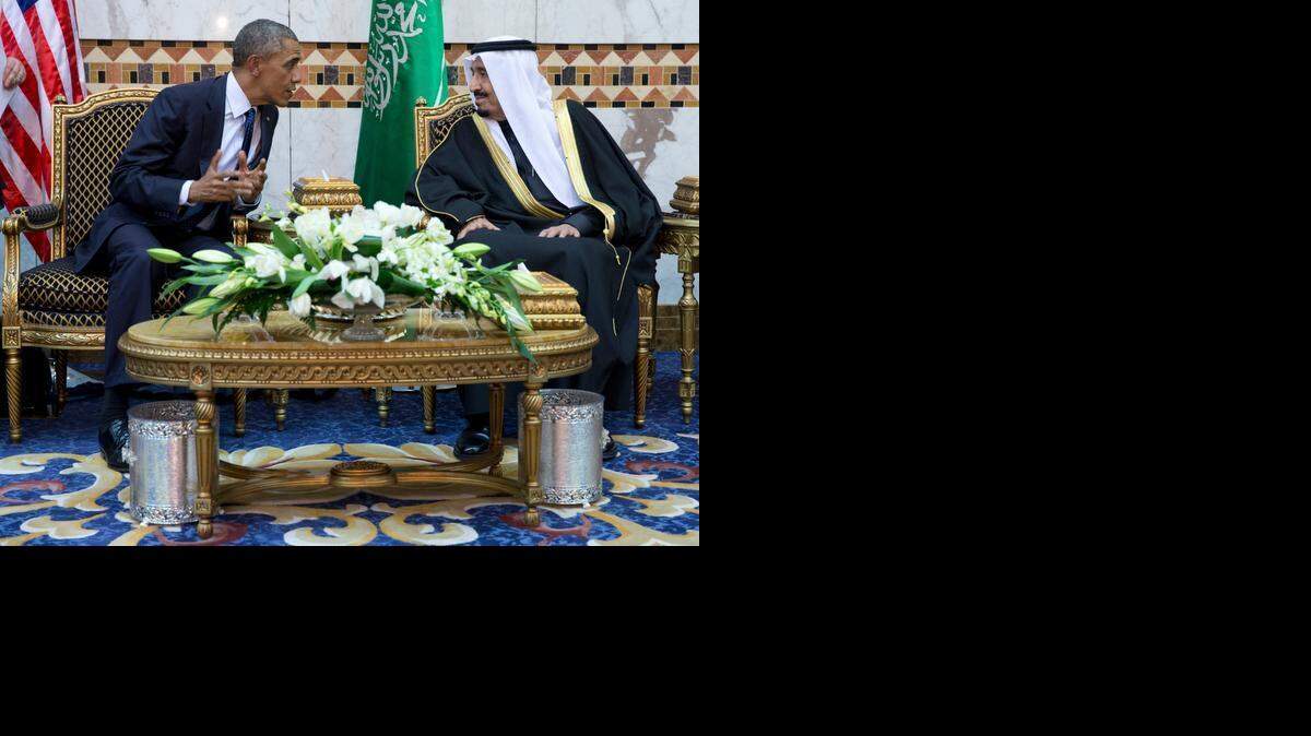
President Barack Obama meets with the new Saudi King Salman in Riyadh on Tuesday.
