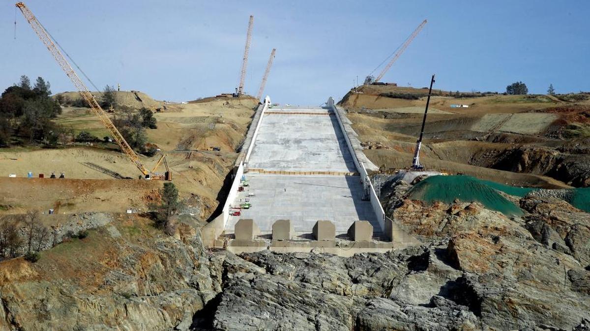 Oroville Dam spillway in Oroville.