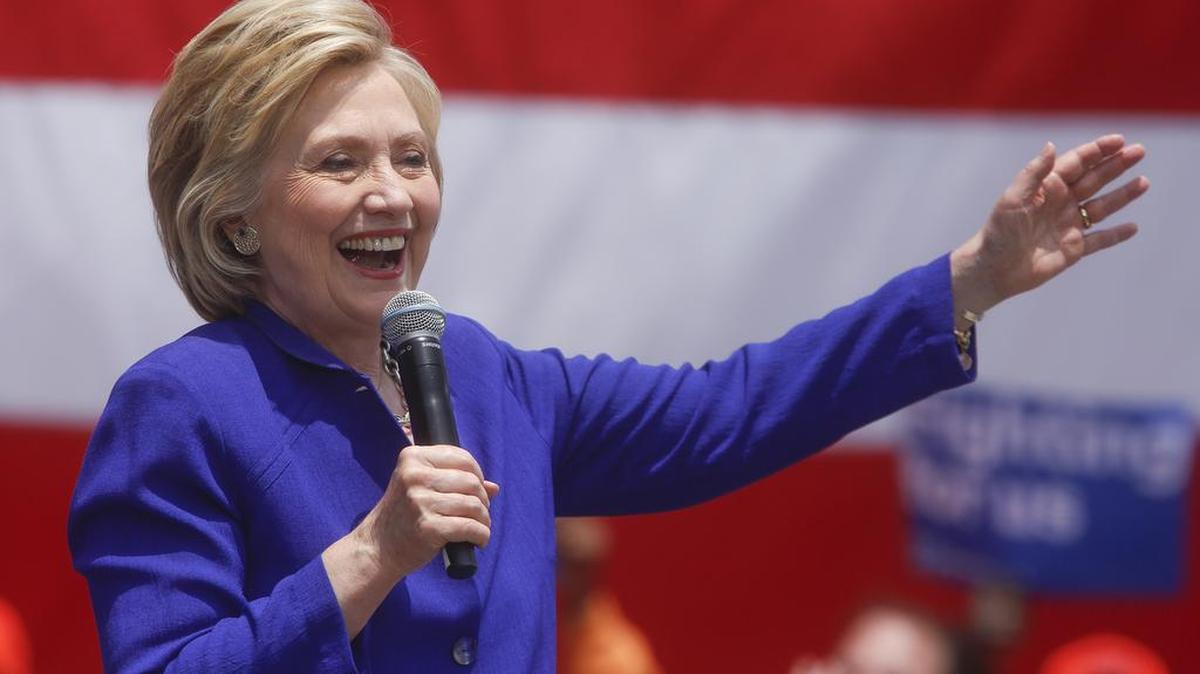 Democratic presidential candidate Hillary Clinton speaks in Lynwood. This week, she became the first woman to become a presumptive major party presidential nominee.