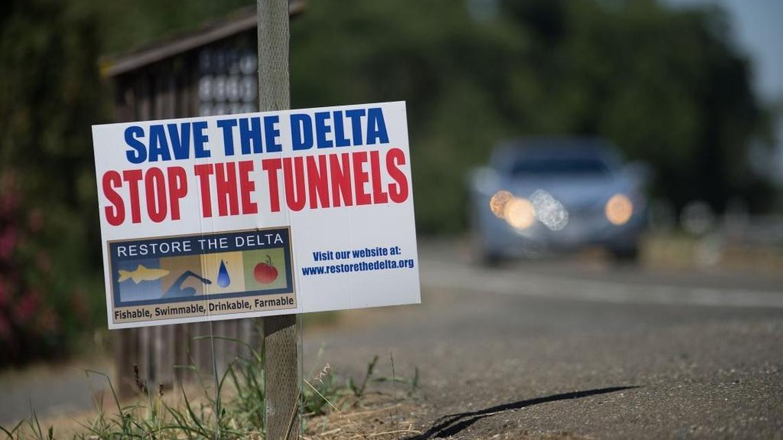 A campaign sign along Highway 160 in 2013 argues against the Delta tunnels proposed by Gov. Jerry Brown as part of his California WaterFix plan. The Modesto Bee editorial board opposes Brown’s plan along with every major newspaper north of Bakersfield except for The Bee’s big-sister newspaper, The Sacramento Bee, which gave a tepid endorsement to the proposal Sunday.