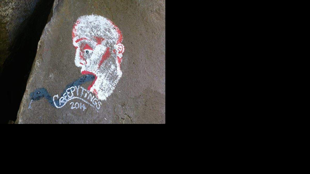 
Guerrilla artwork was left this summer on Yosemite’s Mist Trail. 
