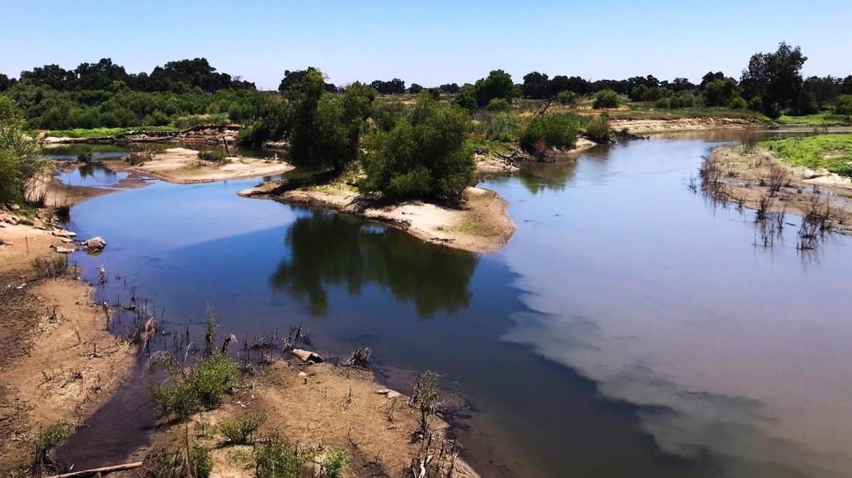 The confluence of the Merced River, left, and San Joaquin River, right, Wednesday afternoon, June 13, 2018 near Stevinson.