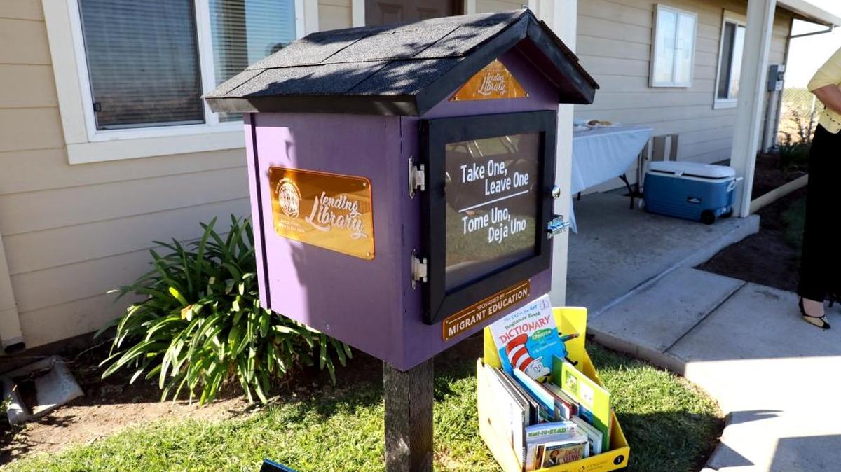 One of the three Little Lending Libraries that have been installed so far in Planada. Education leaders would like to have 100 of them up throughout the county soon. But they’re going to need help.