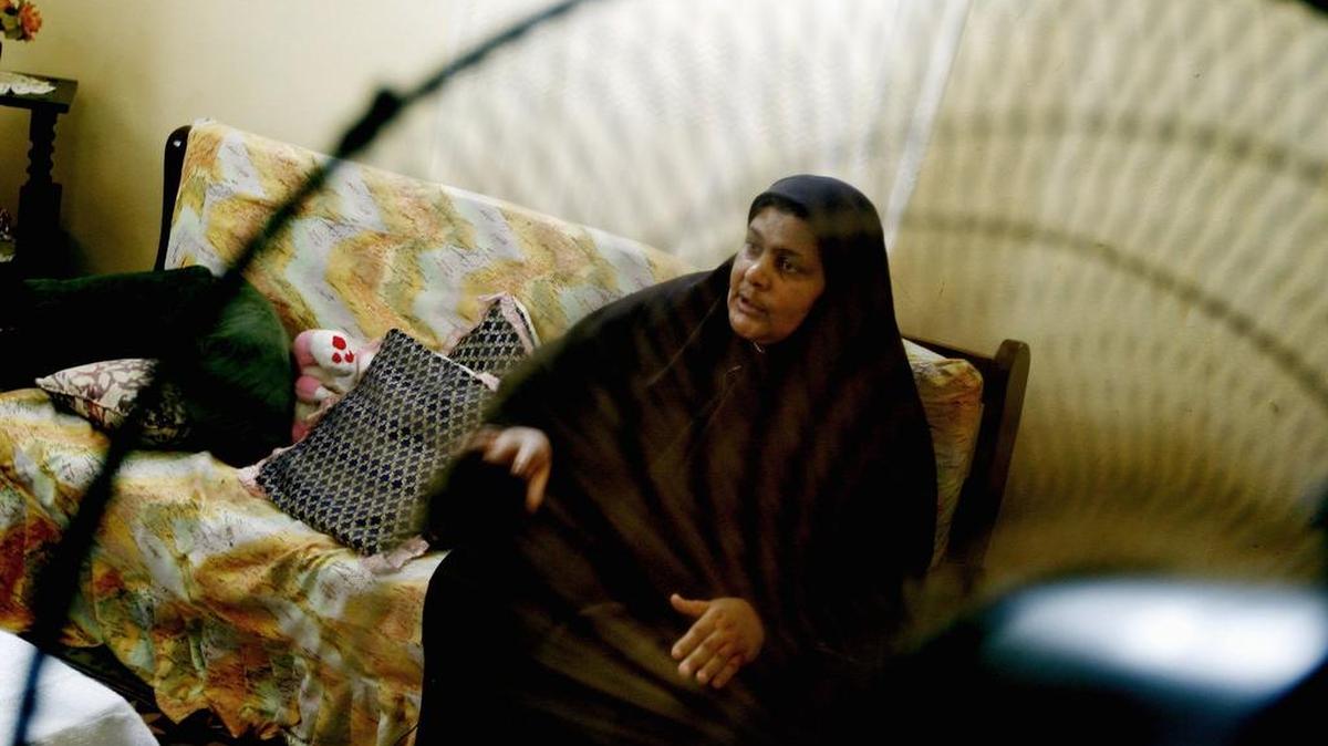 Salwa Mahmoud, 53, the mother of Shyima Hall, is shown in her home on Sept. 24, 2008, in Alexandria, Egypt. Shyima was 9 when she started working as a servant for an Egyptian family and was later taken by the same family to California where she endured 20 hour workdays inside their posh home.