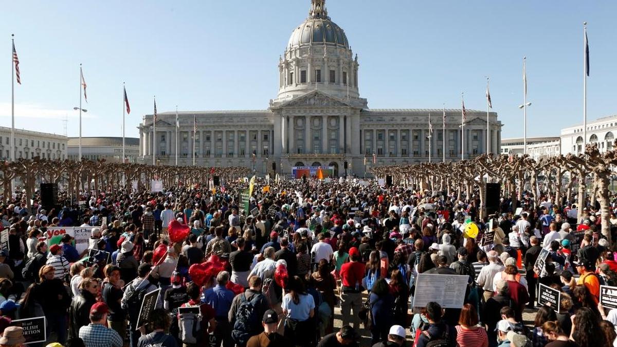 San Francisco’s Civic Center and city hall is the scene of marches and, apparently, great political intrigue.