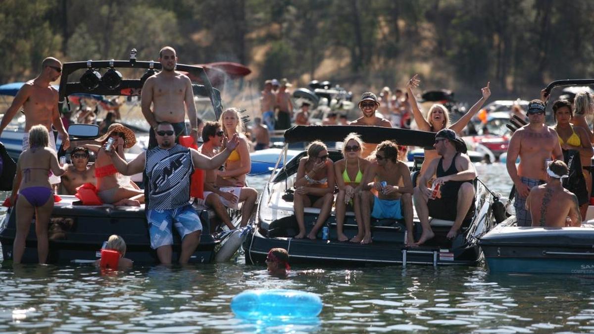 A portion of Temperance Flat, the proposed site of a new dam on the San Joaquin River, is already partially submerged by Millerton Reservoir behind Friant Dam and is a frequent location for lake parties. A new dam would provide an additional 1 million acre-feet of storage.