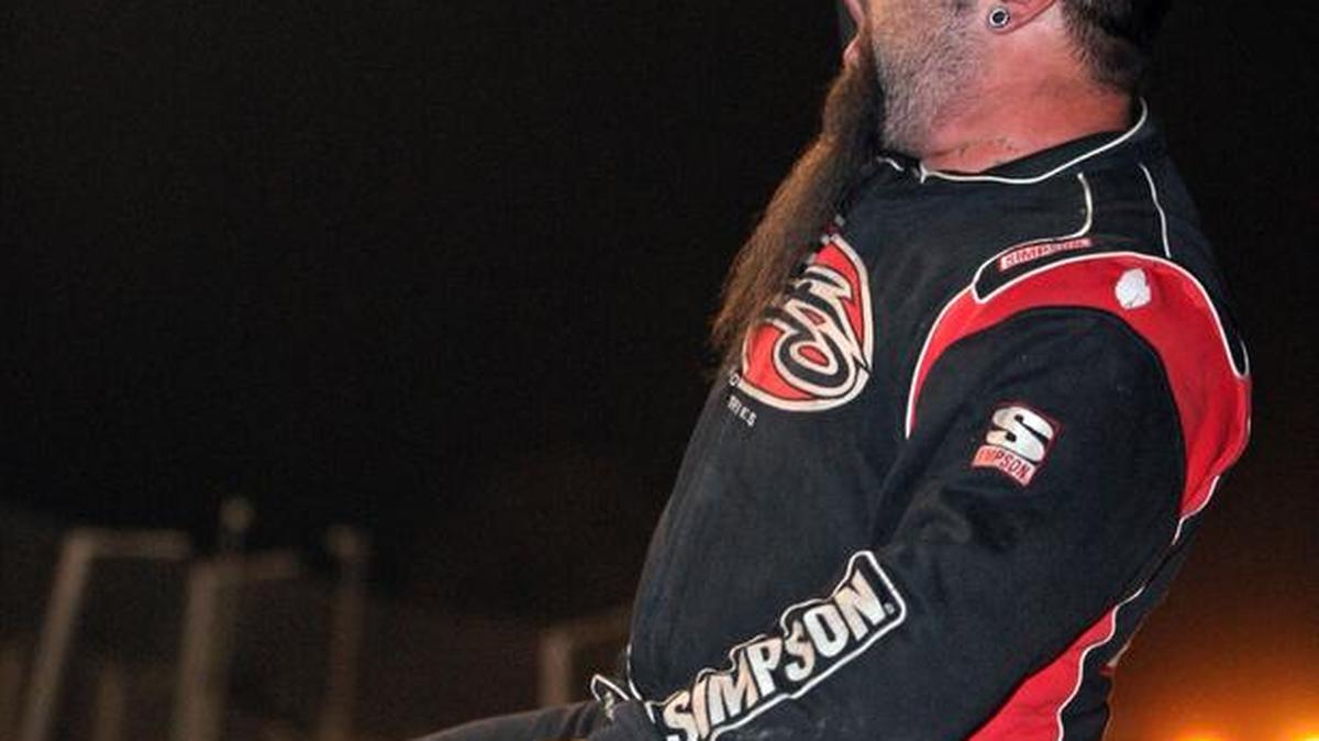Nick Spainhoward of Bakersfield was the surprise winner of the IMCA SportMod feature in the Ted Stofle Classic on Saturday, April 30, 2016.