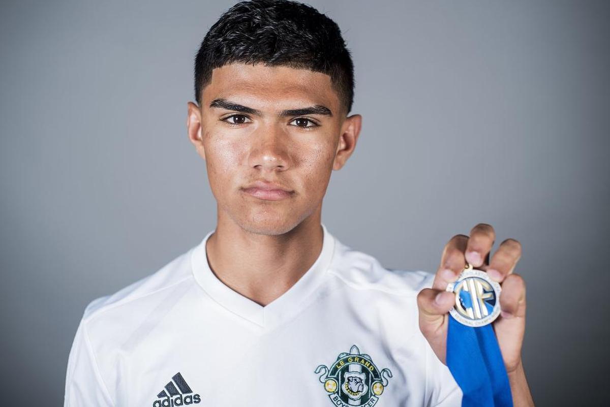 Le Grand High School's Andres Lua poses for a portrait in Merced, Calif., on Tuesday, April 3, 2018. Lua is the Merced Sun-Star's Boys Soccer Player of the Year.