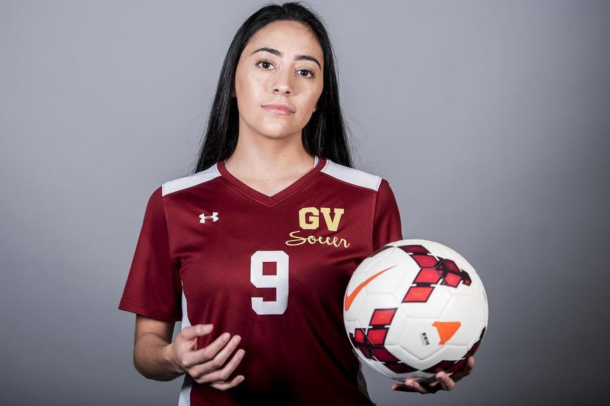Golden Valley High School's Amenah Munoz poses for a portrait in Merced, Calif., on Tuesday, April 3, 2018. Munoz is the Merced Sun-Star's Girls Soccer Player of the Year.