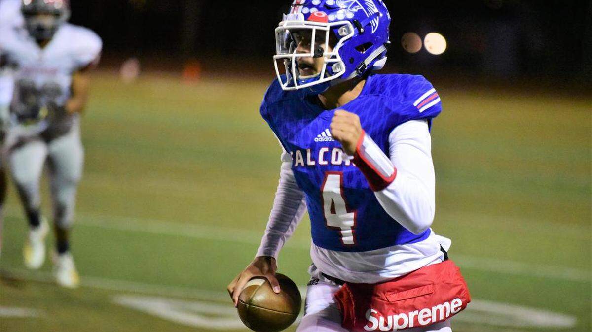 Atwater quarterback Julius Peacock runs up field against Patterson on Friday, Oct. 4, 2019 at Dave Honey Stadium in Atwater, Calif.
