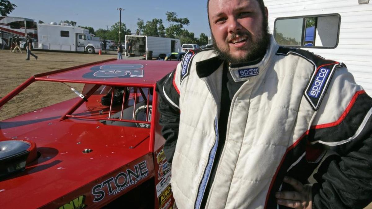 College student Mike Drake is in third place in the IMCA SportMod division at Merced Speedway and has his eye on the championship.
