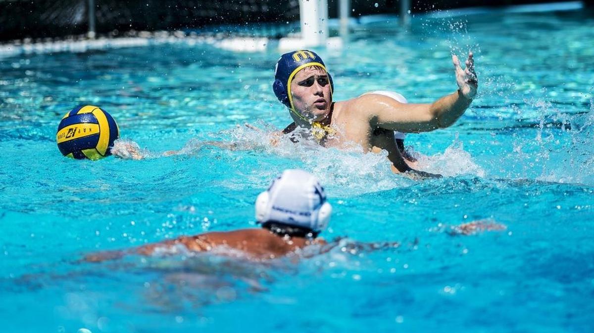 
Merced College sophomore Nick Ogden races after the ball during water polo practice in Merced on Thursday.
