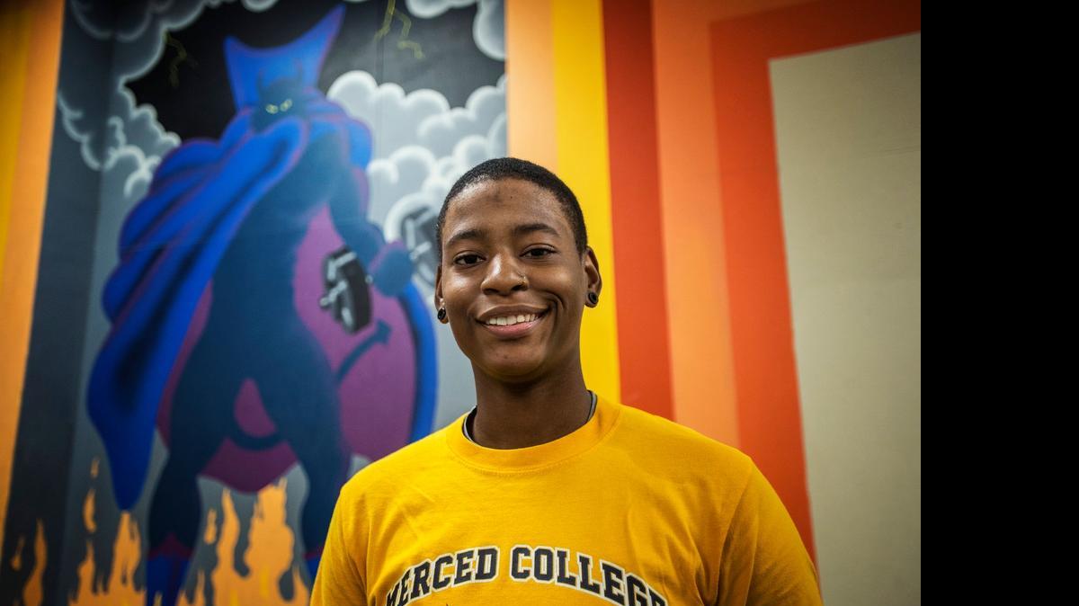 
Merced College long jump, high jump and triple jump athlete, Mahogany Stitt.
