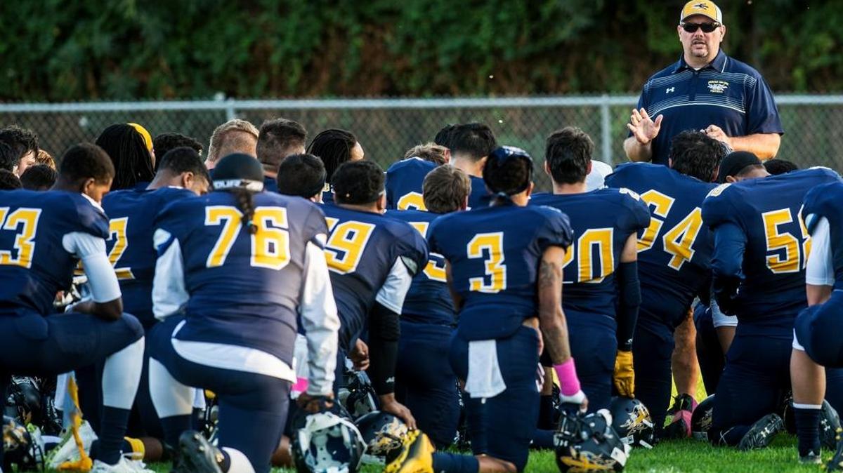 Merced College head coach Bob Casey and the Merced College football team kicked off a monthlong fundraising campaign, dubbed the “Blue Devil Blitz,” on Friday.
