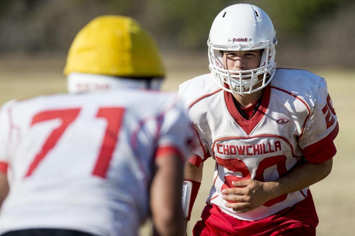 Chowchilla’s Cody Woolsey defends against a receiver during football practice at Chowchilla High School in Chowchilla, Calif., on Thursday, Aug. 2, 2018.