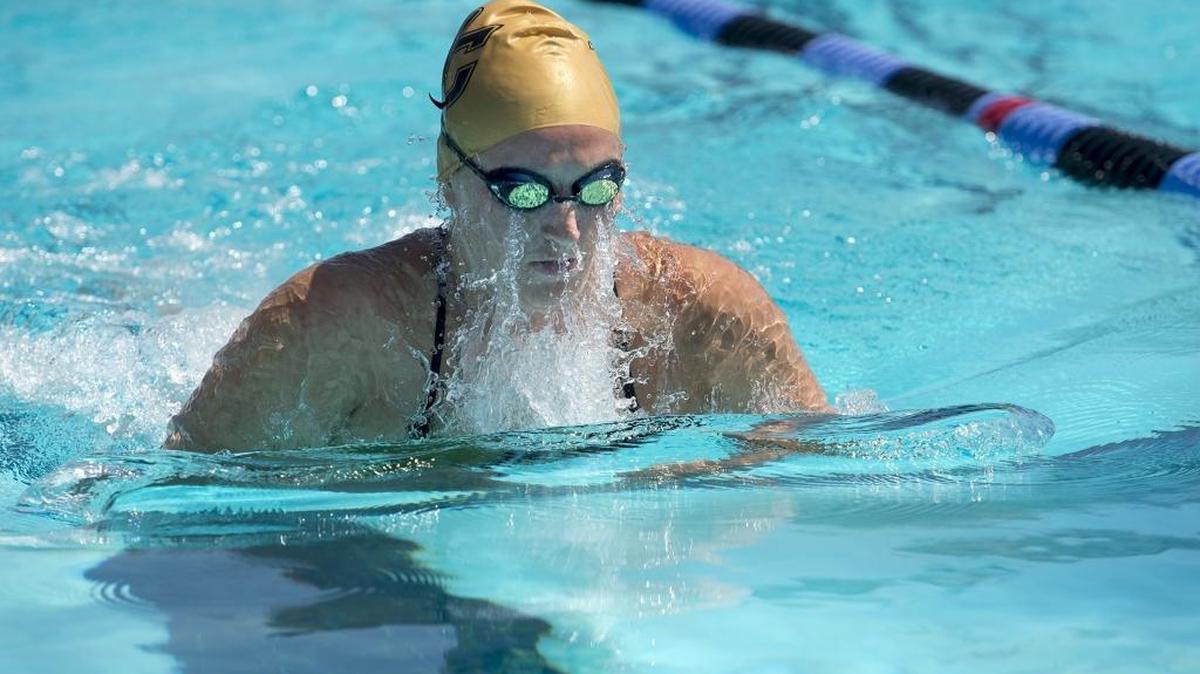 Buhach Colony swimmer Gwynn McBride won the 100 yard breaststroke during the Southern Section Swim Meet at Johansen High School in Modesto, Calif., on Saturday, April 1, 2017.