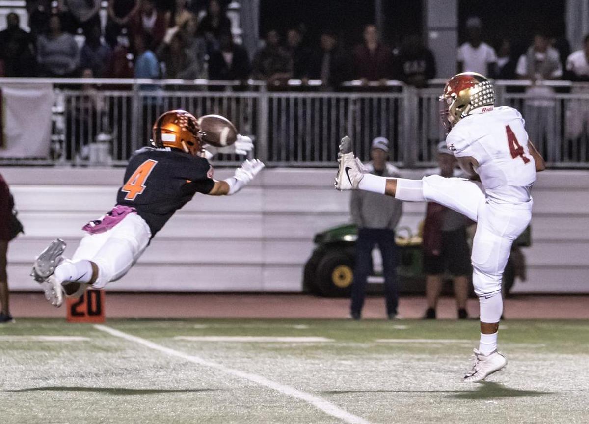 Merced’s Ezra Morales (4) blocks a punt against Golden Valley during the Bears’ 41-7 victory over the Cougars on Friday, Oct. 26, 2018 at Veterans Stadium in Merced, Calif.