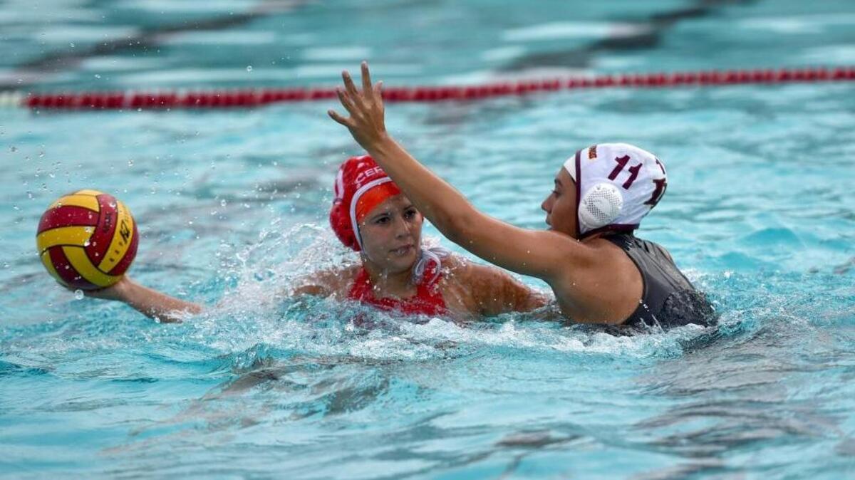 Savannah Valenzuela (11) only started playing water polo three years ago. She emerged as the WAC’s most dominant offensive player and was named league MVP.