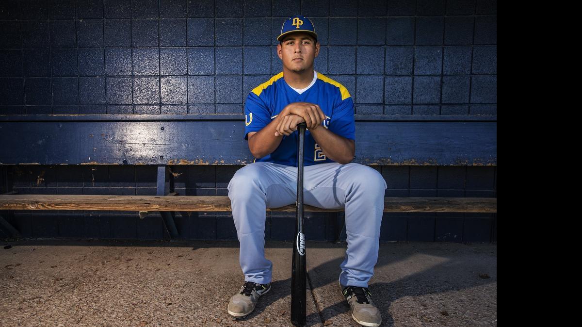 
The Merced Sun-Star's All-Area baseball Player of the Year, Dos Palos' Efrain Del Rio poses for a portrait at Merced College last Thursday. 
