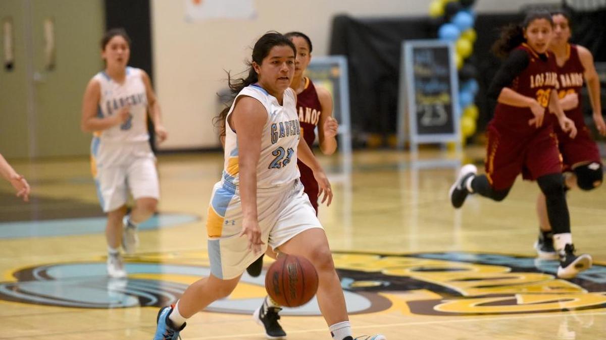 El Capitan’s Angelica Navarrette goes for a layup with 1:40 to play in a game against Los Banos on Wednesday, Feb. 17, 2016, in Merced.. The senior scored 10 of her game-high 18 points in the fourth quarter to lead the Gauchos to a 40-31 victory.