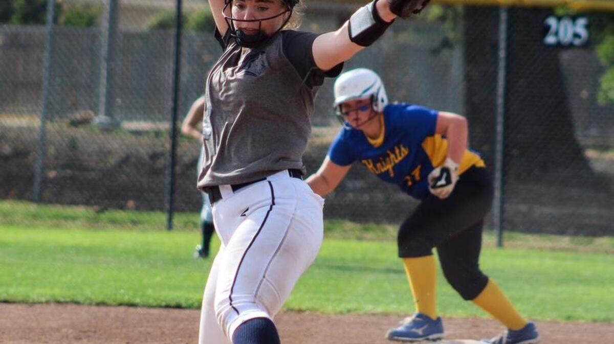 Stone Ridge Christian High pitcher Emma Eastman hurls a pitch toward the plate during the Sac-Joaquin Section Division VII final against Ripon Christian High on Wednesday, May 24, 2017, at Arnaiz Stadium in Stockton.