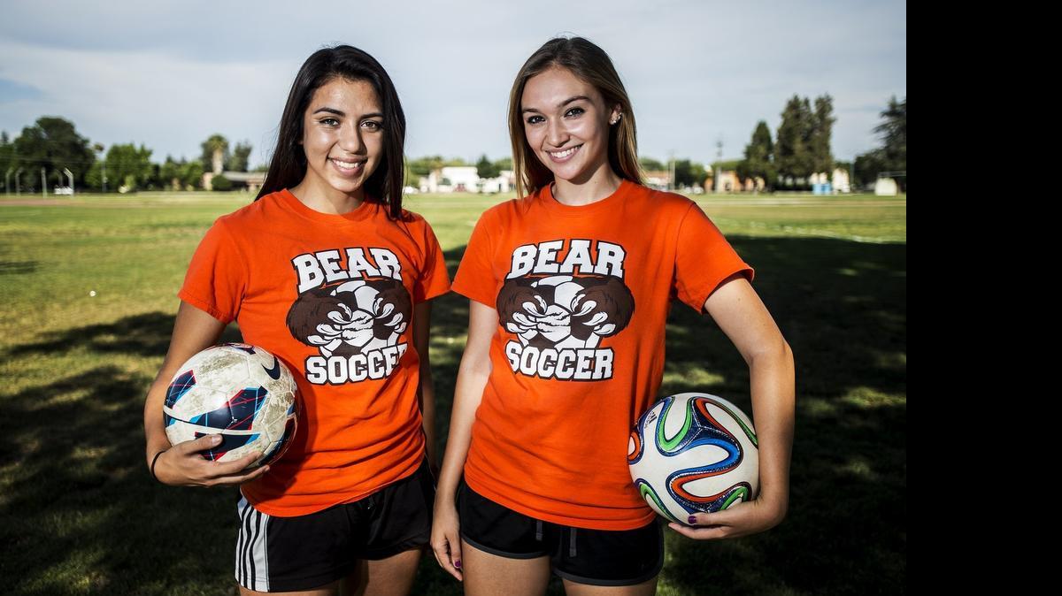 
Merced's Hannah Esquivel, left, and Niccole Salm, right, are the Merced Sun-Star All-Area soccer athletes of the year.
