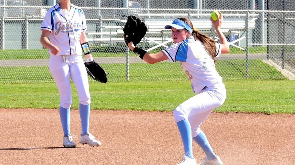 El Capitan second baseman Taylor Mendoza, right, fires a ball to first base after fielding a first-inning ground ball. Mendoza's two RBI were the difference in a 5-3 victory over Patterson. Tuesday, March 14, 2017 in Merced.