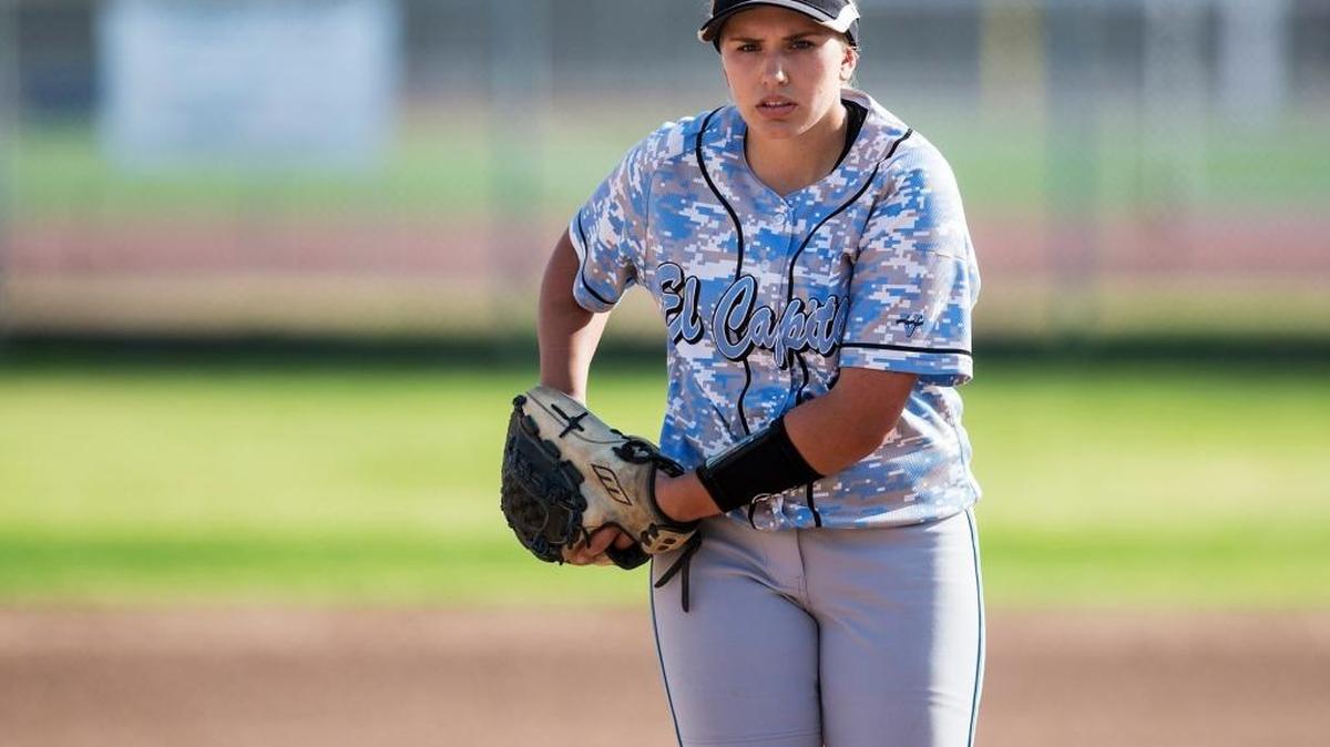 El Capitan senior pitcher Cassie Gasper (12) looks for the sign from the catcher during a game against Golden Valley at Joe Herb Park in Merced, Calif., on Thursday, March 16, 2017. Gasper will suit up for the Central California Conference in the WAC vs CCC All-Star Game on Tuesday at Livingston High.