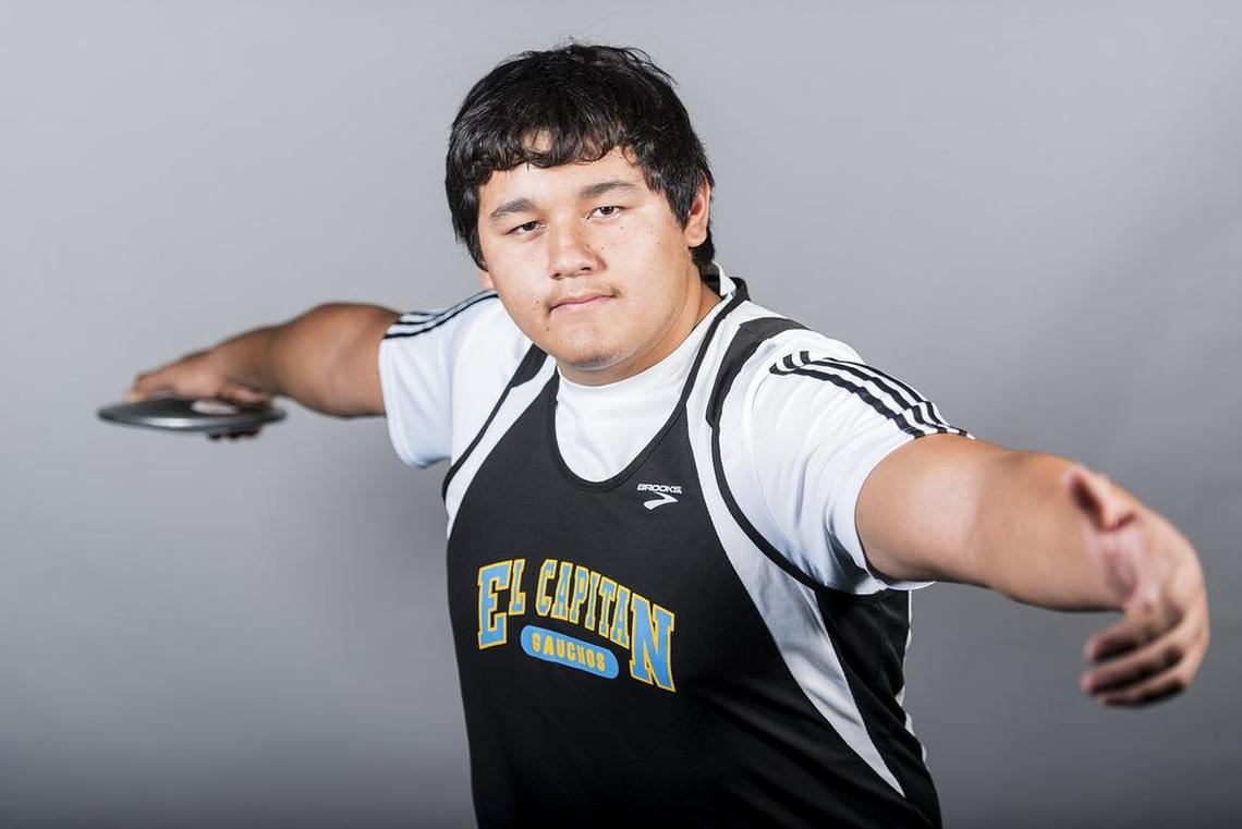 El Capitan's Dominique Navarrette poses for a portrait in Merced, Calif., on Friday, June 15, 2018. Navarrette is the Merced Sun-Star's Boys Track Athlete of the Year.