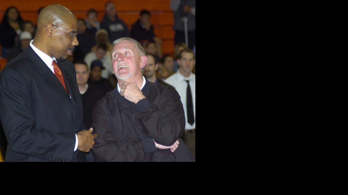 
Gerald Madkins, left, will be inducted into the Merced High School Hall of Fame along with his coach, Vince Clemons, right. Madkins, who played in the NBA, had high praise for Clemons, saying, “I’ve had one coach in my life.” 


