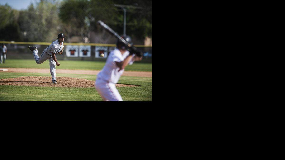 El Capitan’s Sai Davuluri, above, pitched six innings of shutout ball against Merced, then doubled home Kobe Nguyen, top, to give the Gauchos the win.