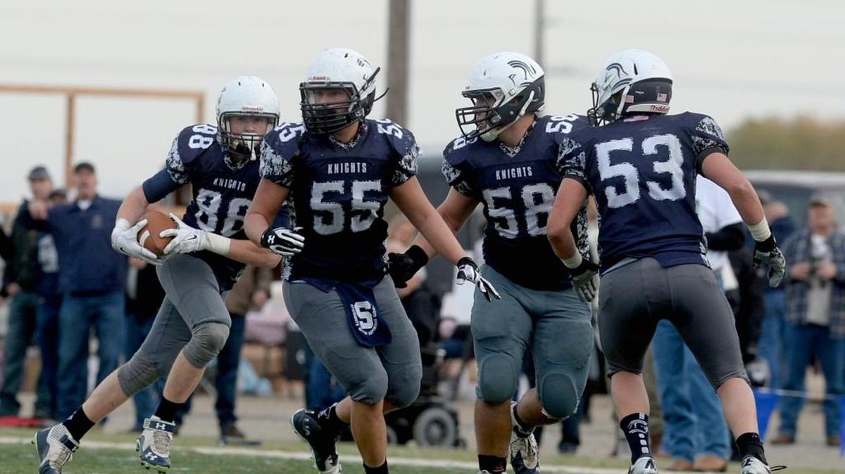 Stone Ridge Christian’s Travis Hooker (55) serves as the team’s center and outside linebacker.