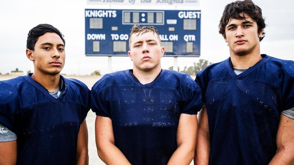 
Stone Ridge Christian running backs, from left, sophomore Shane Casillas, senior Austin Rees and junior Jonathan Collazo, practice at Castle Field in Atwater, Calif., on Tuesday, Sept. 29, 2015. They’ve combined for 1,945 yards and 25 touchdowns this season.
