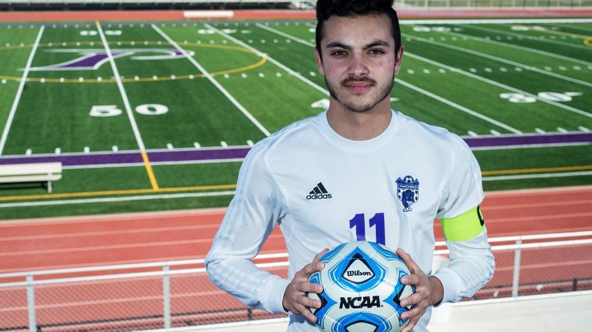 Pacheco High School's Rodolfo Rivera poses for a portrait at Pacheco High School in Los Banos, Calif., on Friday, March 31, 2017. Rivera is the Merced Sun-Star Boys Soccer Player of the Year.