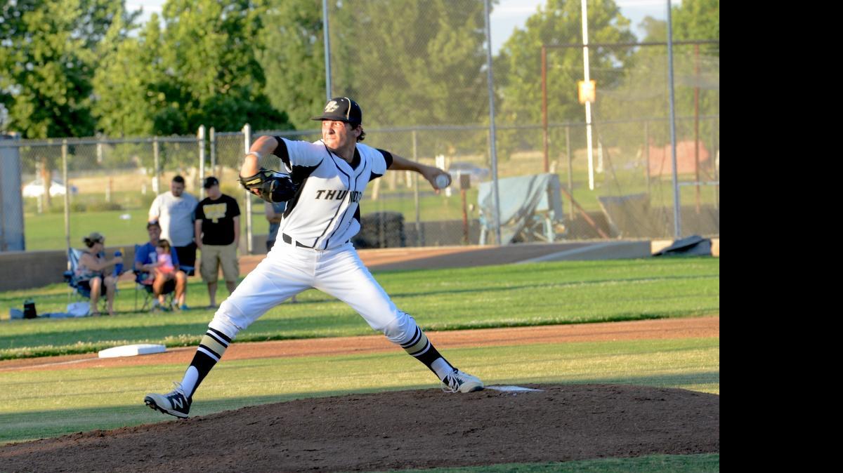 
North starting pitcher Andrew Mitchel tossed four scoreless innings while striking out seven. The North won the sixth Merced County All-Star Game 8-4 on Saturday, June 13, 2015 at Blue Devil Field.
