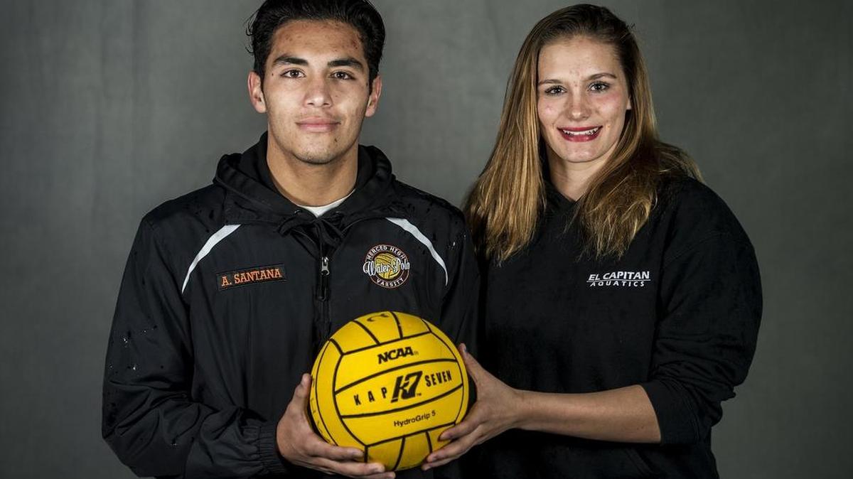Both juniors, Abraham Santana, left, and Hope Stokes are the Merced Sun-Star’s Water Polo Players of the Year.