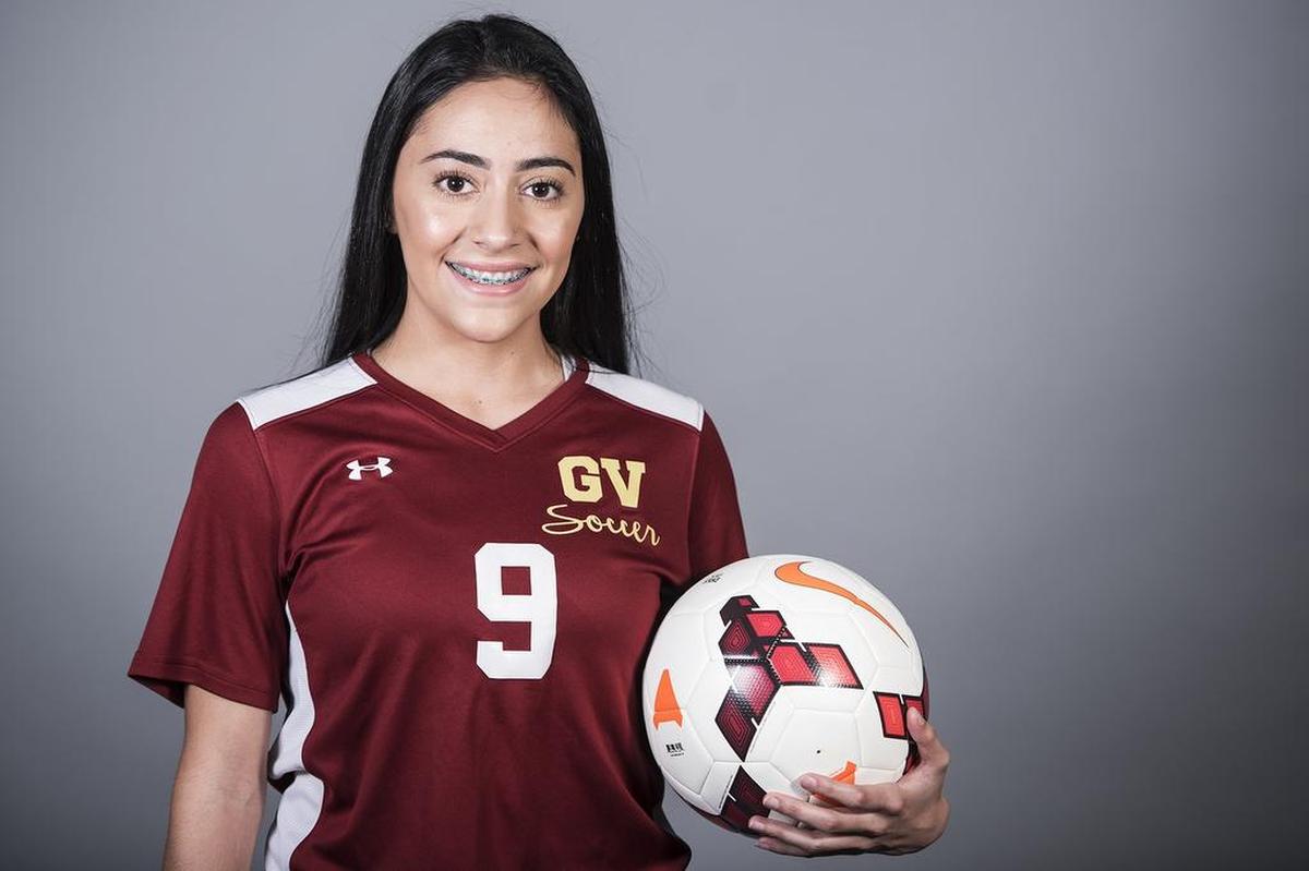 Golden Valley High School's Amenah Munoz poses for a portrait in Merced, Calif., on Tuesday, April 3, 2018. Munoz is the Merced Sun-Star's Girls Soccer Player of the Year.