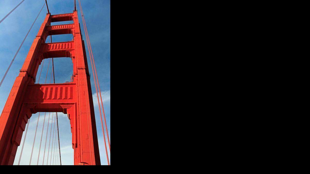 A view of the Northern Tower of the Golden Gate Bridge.
