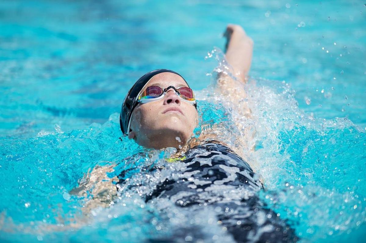 Merced's Sophia Hart competes in the 200-meter individual medley during the Central California Conference Championships at Golden Valley High School in Merced, Calif., on Saturday, April 28, 2018.