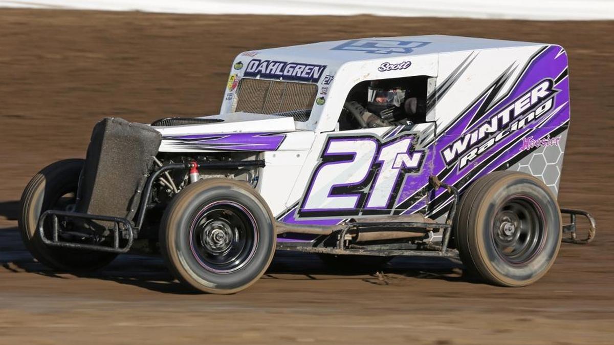 Ballico's Scott Dahlgren at speed in his Dwarf Car at Merced Speedway in April. Dahlgren will be competing in the Veteran Division of the Dwarf Car Nationals this Friday and Saturday night at Merced Speedway. Photo by Mike Adaskaveg.