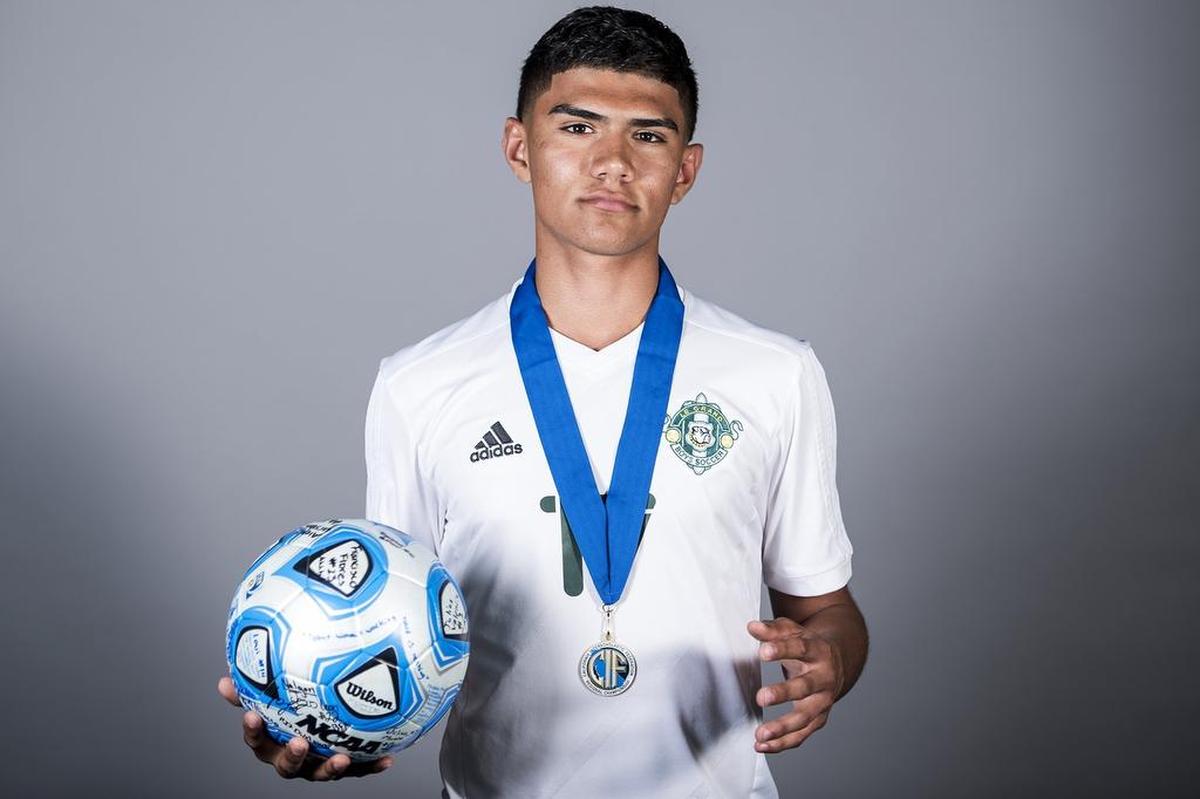 Le Grand High School's Andres Lua poses for a portrait in Merced, Calif., on Tuesday, April 3, 2018. Lua is the Merced Sun-Star's Boys Soccer Player of the Year.